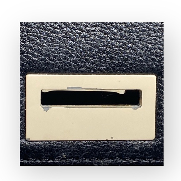 kate spade  Magnolia Park Large Colorblock Leather Satchel Bag  Black + Ivory - Picture 10 of 16